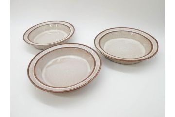 デンマーク　STOGO　素朴な風合いが温かい雰囲気を演出するスープ皿3枚セット(プレート、北欧食器)(R-073188)