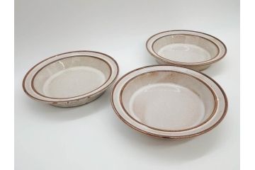 デンマーク　STOGO　素朴な風合いが温かい雰囲気を演出するスープ皿3枚セット(プレート、北欧食器)(R-073188)