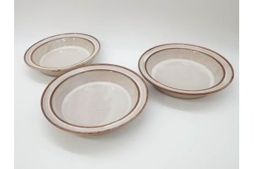 デンマーク　STOGO　素朴な風合いが温かい雰囲気を演出するスープ皿3枚セット(プレート、北欧食器)(R-073189)