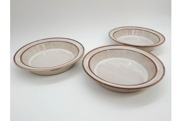 デンマーク　STOGO　素朴な風合いが温かい雰囲気を演出するスープ皿3枚セット(プレート、北欧食器)(R-073189)
