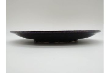 秋塘陶園　中村翠恒　鯉之図　1.1尺皿　約34cm　大胆に描かれた豪華な絵付けが目を惹く額皿(大皿、和皿、飾り皿、飾皿、和食器、一尺一寸、共箱付き)(R-073192)