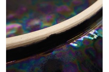 秋塘陶園　中村翠恒　鯉之図　1.1尺皿　約34cm　大胆に描かれた豪華な絵付けが目を惹く額皿(大皿、和皿、飾り皿、飾皿、和食器、一尺一寸、共箱付き)(R-073192)