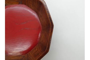 林竜人　紅開盛　美しい木目と上品な佇まいが魅力の菓子盛(菓子器、木製、木器、共箱付き)(R-073194)