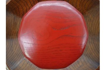 林竜人　紅開盛　美しい木目と上品な佇まいが魅力の菓子盛(菓子器、木製、木器、共箱付き)(R-073194)