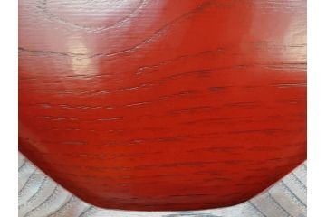 林竜人　紅開盛　美しい木目と上品な佇まいが魅力の菓子盛(菓子器、木製、木器、共箱付き)(R-073194)