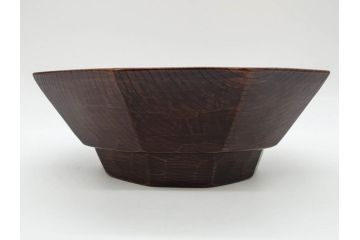 林竜人　紅開盛　美しい木目と上品な佇まいが魅力の菓子盛(菓子器、木製、木器、共箱付き)(R-073194)