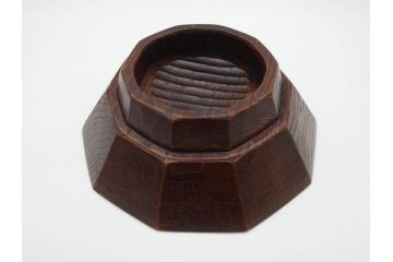 林竜人　紅開盛　美しい木目と上品な佇まいが魅力の菓子盛(菓子器、木製、木器、共箱付き)(R-073194)