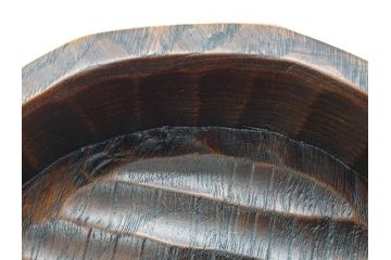 林竜人　紅開盛　美しい木目と上品な佇まいが魅力の菓子盛(菓子器、木製、木器、共箱付き)(R-073194)