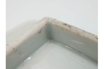 江戸期　冨貴長春　古伊万里　染付　蛸唐草文　約21cm　6.9寸　一筆一筆丁寧に描かれた長皿2枚セット(角皿、和皿、和食器、六寸九分)(R-073196)