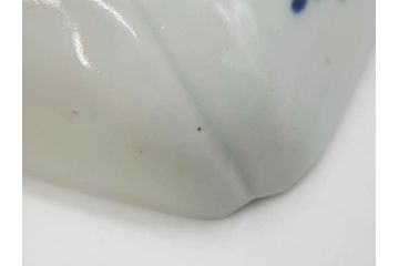 江戸期　冨貴長春　古伊万里　染付　蛸唐草文　約21cm　6.9寸　一筆一筆丁寧に描かれた長皿2枚セット(角皿、和皿、和食器、六寸九分)(R-073196)