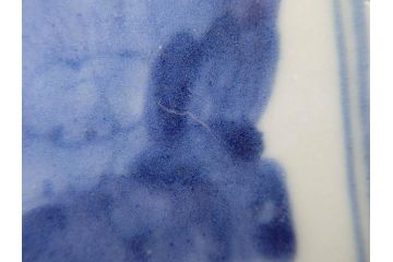 江戸期　冨貴長春　古伊万里　染付　蛸唐草文　約21cm　6.9寸　一筆一筆丁寧に描かれた長皿2枚セット(角皿、和皿、和食器、六寸九分)(R-073196)