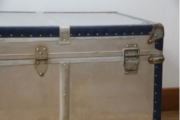 和製アンティーク　お部屋のアクセントにおすすめなジュラルミン張りのトランク(センターテーブル、ローテーブル、収納、ディスプレイ)(R-073220)