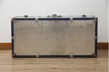 和製アンティーク　お部屋のアクセントにおすすめなジュラルミン張りのトランク(センターテーブル、ローテーブル、収納、ディスプレイ)(R-073220)