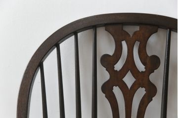中古　希少!!　松本民芸家具　中古ではなかなかお目にかかれない猫脚ウィンザーチェア(ウインザーチェア、アームチェア、板座チェア、ダイニングチェア、椅子、イス)(定価約34万円)(R-073227)