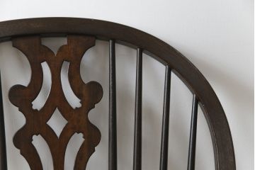 中古　希少!!　松本民芸家具　中古ではなかなかお目にかかれない猫脚ウィンザーチェア(ウインザーチェア、アームチェア、板座チェア、ダイニングチェア、椅子、イス)(定価約34万円)(R-073227)