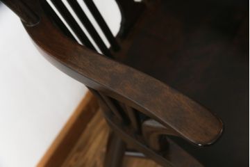 中古　希少!!　松本民芸家具　中古ではなかなかお目にかかれない猫脚ウィンザーチェア(ウインザーチェア、アームチェア、板座チェア、ダイニングチェア、椅子、イス)(定価約34万円)(R-073227)