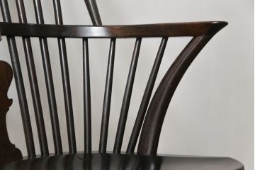 中古　希少!!　松本民芸家具　中古ではなかなかお目にかかれない猫脚ウィンザーチェア(ウインザーチェア、アームチェア、板座チェア、ダイニングチェア、椅子、イス)(定価約34万円)(R-073227)