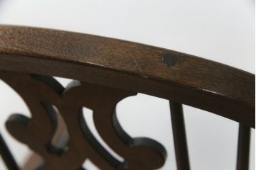 中古　希少!!　松本民芸家具　中古ではなかなかお目にかかれない猫脚ウィンザーチェア(ウインザーチェア、アームチェア、板座チェア、ダイニングチェア、椅子、イス)(定価約34万円)(R-073227)