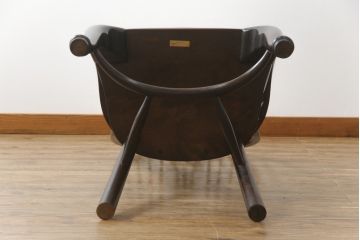 中古　希少!!　松本民芸家具　中古ではなかなかお目にかかれない猫脚ウィンザーチェア(ウインザーチェア、アームチェア、板座チェア、ダイニングチェア、椅子、イス)(定価約34万円)(R-073227)
