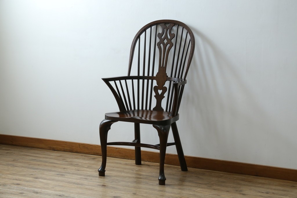 中古　希少!!　松本民芸家具　中古ではなかなかお目にかかれない猫脚ウィンザーチェア　定価約34万円　(R-073228)