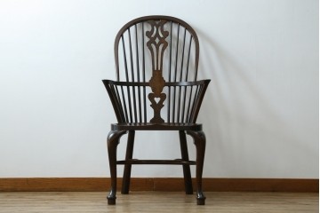 中古　希少!!　松本民芸家具　中古ではなかなかお目にかかれない猫脚ウィンザーチェア　定価約34万円　(R-073228)
