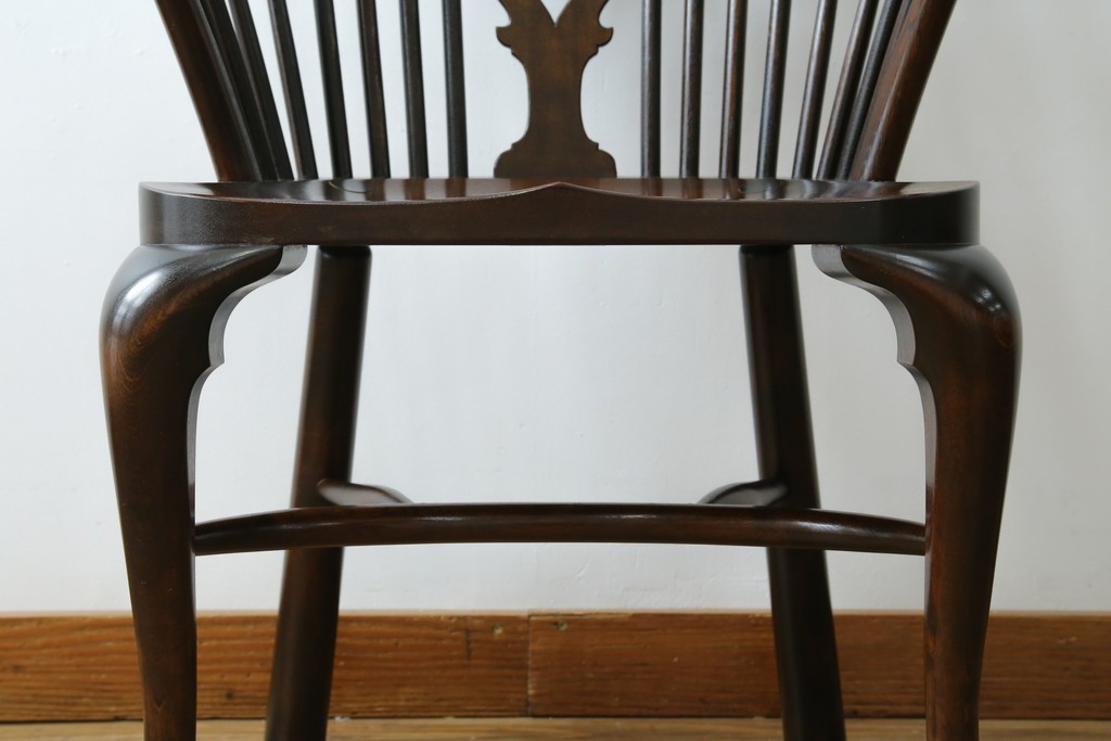 中古　希少!!　松本民芸家具　中古ではなかなかお目にかかれない猫脚ウィンザーチェア　定価約34万円　(R-073228)