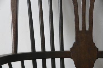 中古　希少!!　松本民芸家具　中古ではなかなかお目にかかれない猫脚ウィンザーチェア(ウインザーチェア、アームチェア、板座チェア、ダイニングチェア、椅子、イス)(定価約34万円)(R-073228)