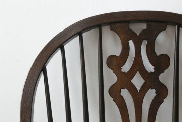 中古　希少!!　松本民芸家具　中古ではなかなかお目にかかれない猫脚ウィンザーチェア(ウインザーチェア、アームチェア、板座チェア、ダイニングチェア、椅子、イス)(定価約34万円)(R-073229)