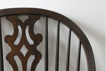 中古　希少!!　松本民芸家具　中古ではなかなかお目にかかれない猫脚ウィンザーチェア(ウインザーチェア、アームチェア、板座チェア、ダイニングチェア、椅子、イス)(定価約34万円)(R-073229)