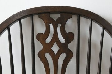 中古　希少!!　松本民芸家具　中古ではなかなかお目にかかれない猫脚ウィンザーチェア(ウインザーチェア、アームチェア、板座チェア、ダイニングチェア、椅子、イス)(定価約34万円)(R-073229)