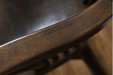 中古　希少!!　松本民芸家具　中古ではなかなかお目にかかれない猫脚ウィンザーチェア(ウインザーチェア、アームチェア、板座チェア、ダイニングチェア、椅子、イス)(定価約34万円)(R-073229)