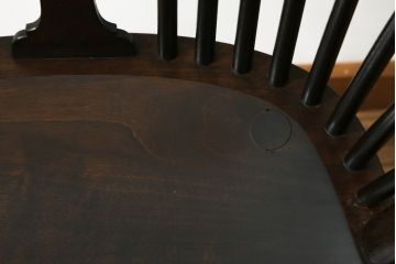 中古　希少!!　松本民芸家具　中古ではなかなかお目にかかれない猫脚ウィンザーチェア(ウインザーチェア、アームチェア、板座チェア、ダイニングチェア、椅子、イス)(定価約34万円)(R-073229)