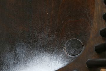 中古　希少!!　松本民芸家具　中古ではなかなかお目にかかれない猫脚ウィンザーチェア(ウインザーチェア、アームチェア、板座チェア、ダイニングチェア、椅子、イス)(定価約34万円)(R-073229)