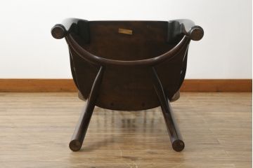 中古　希少!!　松本民芸家具　中古ではなかなかお目にかかれない猫脚ウィンザーチェア(ウインザーチェア、アームチェア、板座チェア、ダイニングチェア、椅子、イス)(定価約34万円)(R-073229)