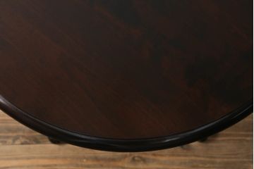 中古　美品　松本民芸家具　クラシカルな雰囲気が漂うC型丸卓(ラウンドテーブル、丸テーブル、コーヒーテーブル、カフェテーブル、サイドテーブル)(定価約18万円)(R-073233)
