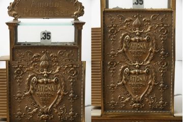 アメリカビンテージ　ジャンク品!!　実用不可　ナショナル社製　Amount Purchased  真鍮　置くだけで空間演出を盛り上げてくれるレジスター(ディスプレイ雑貨、キャッシャー、ヴィンテージ)(R-073265)