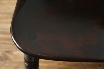 中古　美品!!　松本民芸家具　シックな色合いとクラシカルな佇まいが魅力のホイールバックウィンザーチェア(ウインザーチェア、アームチェア、板座チェア、ダイニングチェア、椅子、イス)(定価約19万8千円)(R-073269)