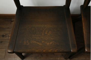 中古　美品　飛騨産業　PROVINCIAL(プロヴィンシャル・プロビンシャル)　シックな色合いと曲線を描くデザインが魅力的なブレースバックチェア4脚セット(ダイニングチェア、板座チェア)(定価4脚で約44万円)(R-073273)