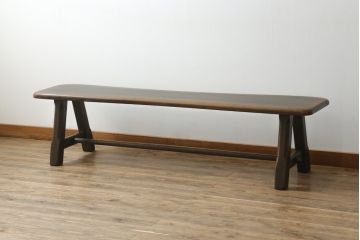 中古　美品　飛騨産業　PROVINCIAL(プロヴィンシャル・プロビンシャル)　素朴な風合いが温かみのあるトリッスルベンチ(長椅子、板座チェア、ダイニングベンチ、飾り台)(定価約24万円)(R-073274)