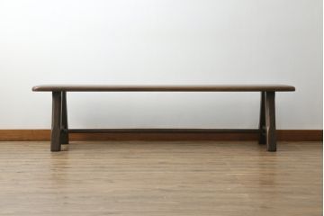 中古　美品　飛騨産業　PROVINCIAL(プロヴィンシャル・プロビンシャル)　素朴な風合いが温かみのあるトリッスルベンチ(長椅子、板座チェア、ダイニングベンチ、飾り台)(定価約24万円)(R-073274)