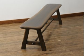 中古　美品　飛騨産業　PROVINCIAL(プロヴィンシャル・プロビンシャル)　素朴な風合いが温かみのあるトリッスルベンチ(長椅子、板座チェア、ダイニングベンチ、飾り台)(定価約24万円)(R-073274)