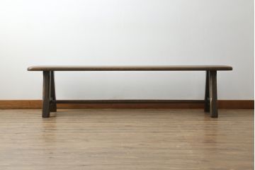 中古　美品　飛騨産業　PROVINCIAL(プロヴィンシャル・プロビンシャル)　素朴な風合いが温かみのあるトリッスルベンチ(長椅子、板座チェア、ダイニングベンチ、飾り台)(定価約24万円)(R-073274)