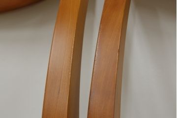 中古　イタリア製　ポラダ(porada)社　アーレキン(ARLEKIN)　優美な曲線ラインが目を惹くダイニングチェア4脚セット(椅子、イス、いす)(定価4脚で約48万円)(R-073291)