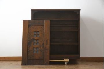 中古　美品　星野民藝(星野民芸)　シックで落ち着いた佇まいが魅力的な下駄箱(サイドキャビネット、サイドボード、靴箱、玄関収納、収納棚、戸棚)(R-073293)