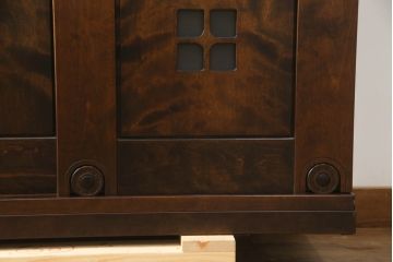 中古　美品　星野民藝(星野民芸)　シックで落ち着いた佇まいが魅力的な下駄箱(サイドキャビネット、サイドボード、靴箱、玄関収納、収納棚、戸棚)(R-073293)