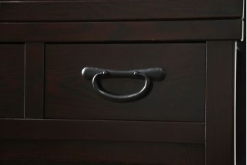 中古　美品　高級品!!　三越百貨店　三方栗材　上質な和の空間を演出する格子引き戸の水屋箪笥サイドボード(サイドキャビネット、収納棚、戸棚、茶タンス、店舗什器)(R-073297)