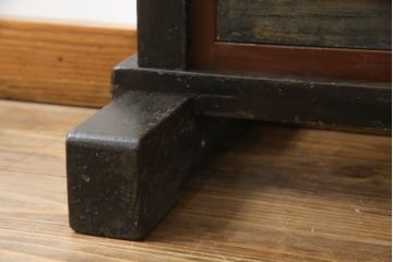 和製アンティーク　希少デザイン　明治期　雲に鶴の繊細な彫刻が素晴らしい時代衝立て(つい立て、衝い立て、仕切り、パーテーション)(R-073303)