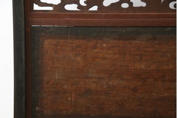 和製アンティーク　希少デザイン　明治期　雲に鶴の繊細な彫刻が素晴らしい時代衝立て(つい立て、衝い立て、仕切り、パーテーション)(R-073303)