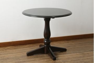 和製ビンテージ　北海道民芸家具　樺(カバ)材　HM472シリーズ　上品な優しい雰囲気を醸し出す円形テーブル(ラウンドテーブル、ダイニングテーブル、コーヒーテーブル、ヴィンテージ)(R-073304)