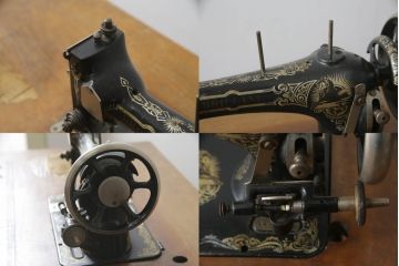ジャンク品　希少!!　BRILLANT　お洒落なアンティークの空間を演出する足踏みミシン(ミシンテーブル、工業用ミシン、ミシン台、サイドテーブル、ディスプレイ)(R-073305)